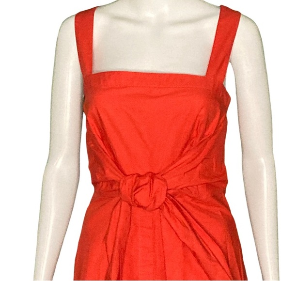 NWT Proenza Schouler Bright Orange Poplin Apron Midi Dress - Sz 2 - Picture 4 of 8